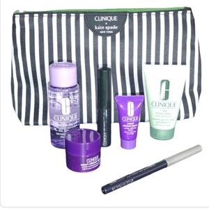 New Kate Spade x Clinique 7 Piece Gift Set Black Eyeliner Mascara